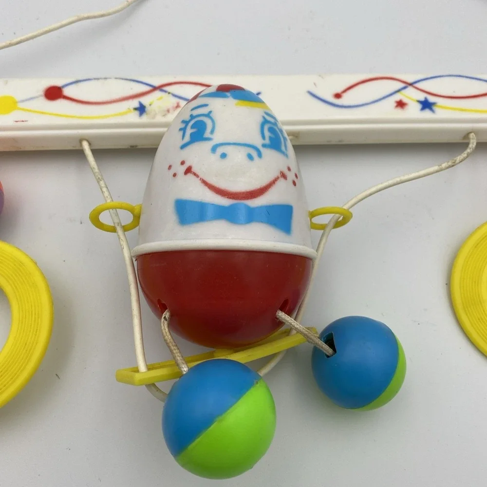 VTG Humpty Dumpy Celluloid Musical Mobile Exerciser Hanging‎ Toy